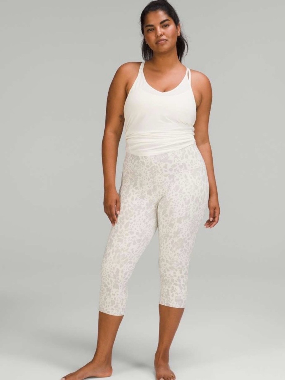 Lululemon Align High-Rise Crop 21" W6CEUS Size 4 White Leopard Camo